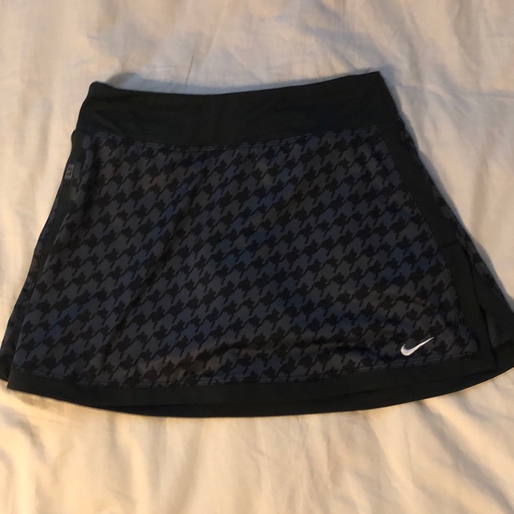 Nike Dri-Fit Houndstooth Black & Gray Tennis Skirt
